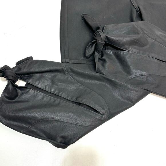 7 For All Mankind Bow Tie Balloon Cropped Pants Black High Waist 30 - Picture 5 of 12